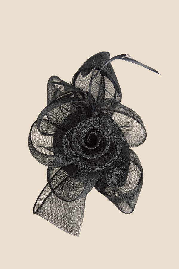 Black Corsage Fascinator Headband