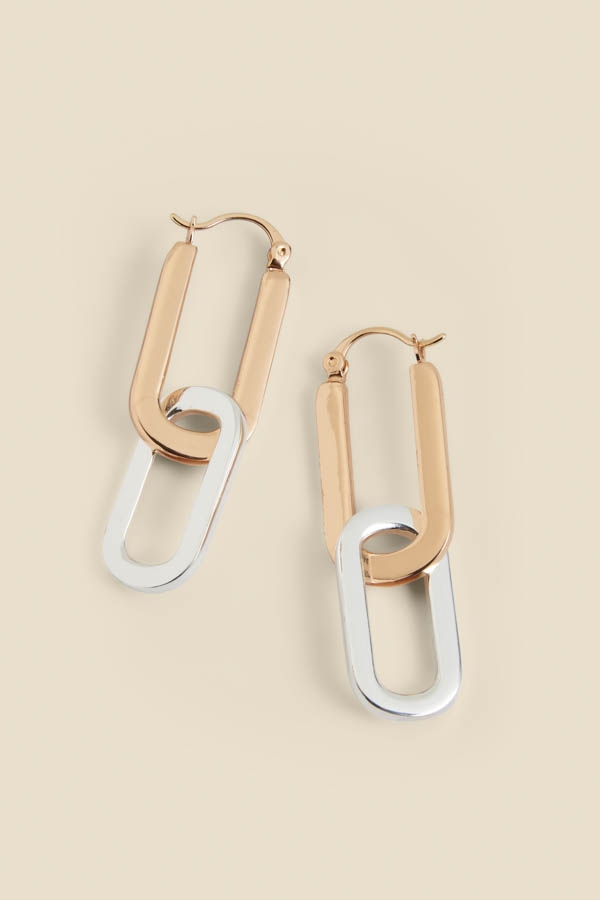 Gold & Silver Chain Link Earrings