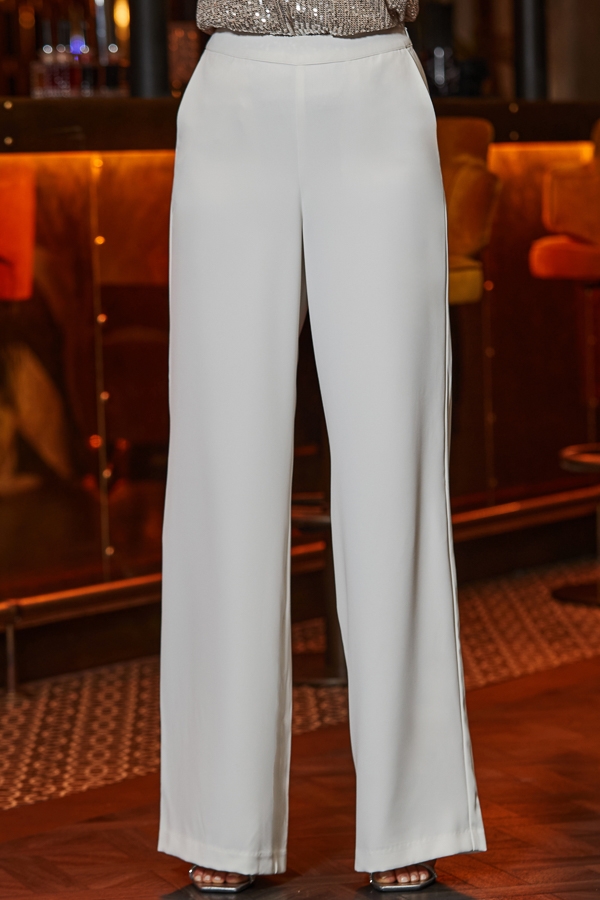 Winter White Premium Wide Leg Trousers