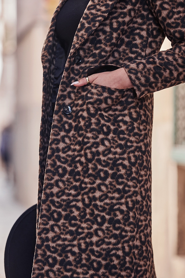 Leopard Print Premium Longline Coat