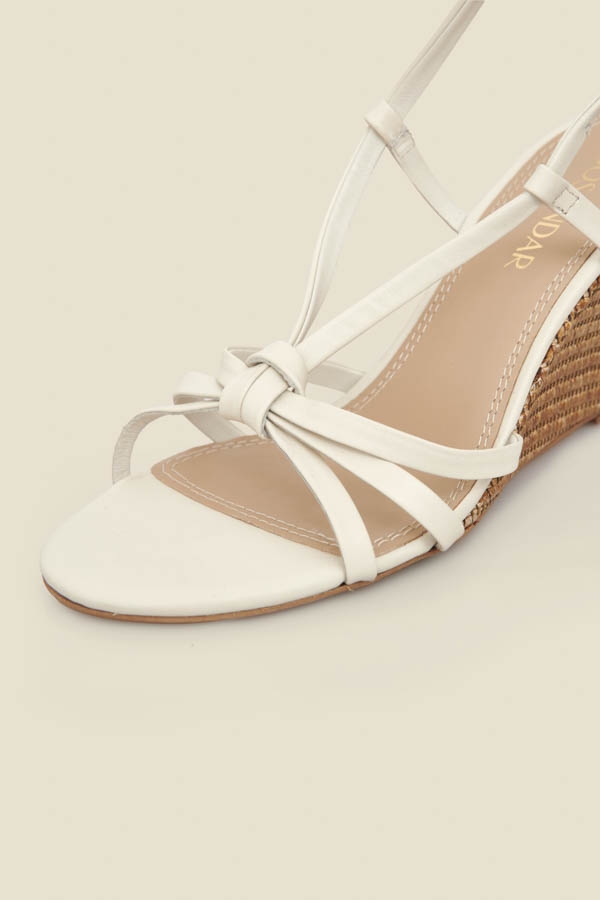 White Strappy Wedge Heel Sandals