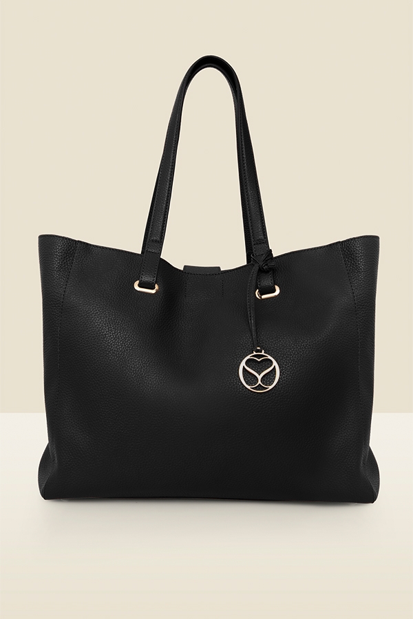 Black Large Leather Tote Bag