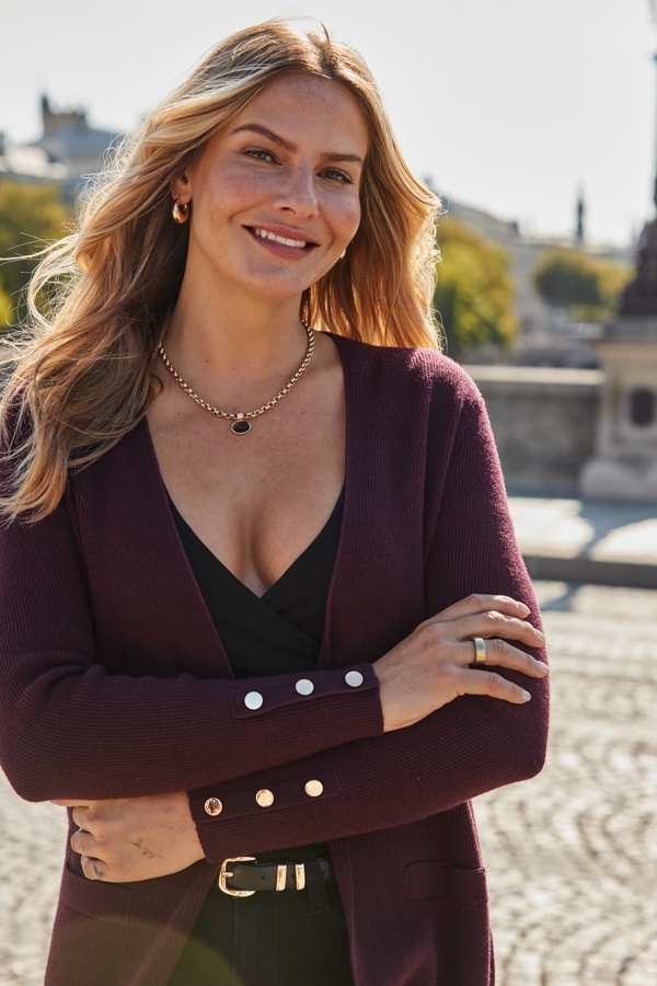 Burgundy Longline Belted Cardigan