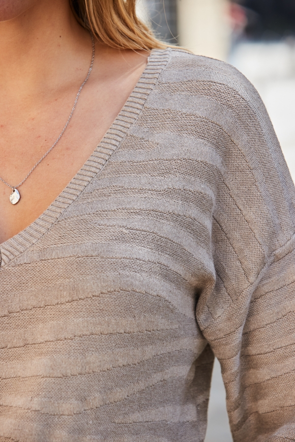 Natural Animal Print Textured Jumper