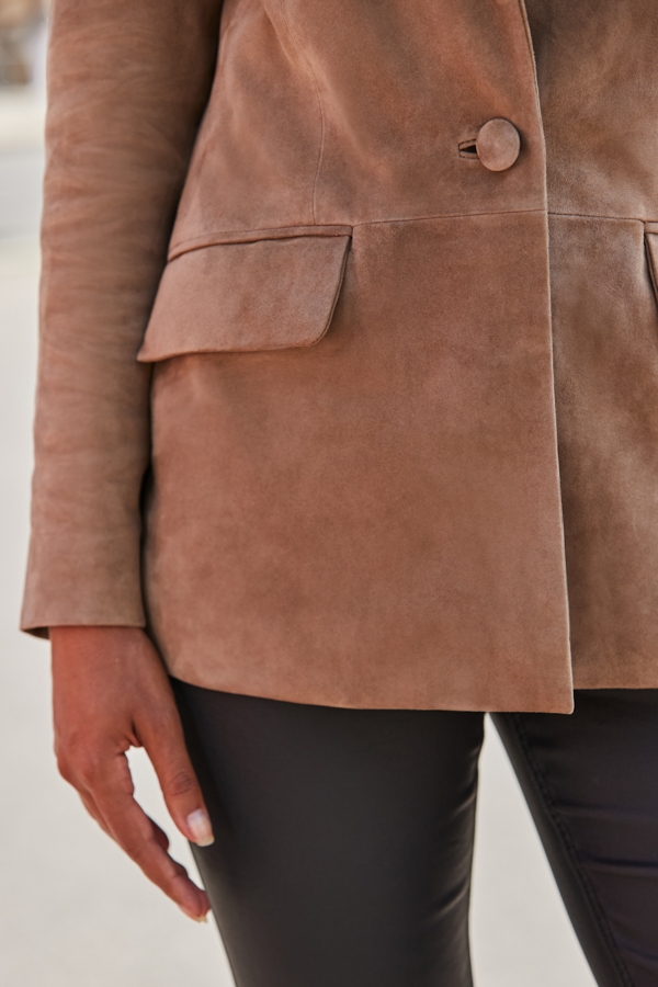 Taupe Suede Blazer