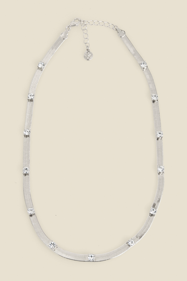 Silver Studded Slinky Necklace