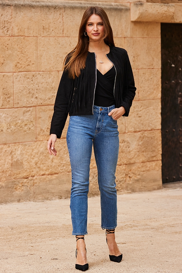 Black Suede Fringed Jacket