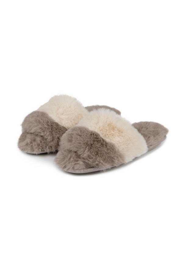 Natural Totes Faux Fur Slider Slippers