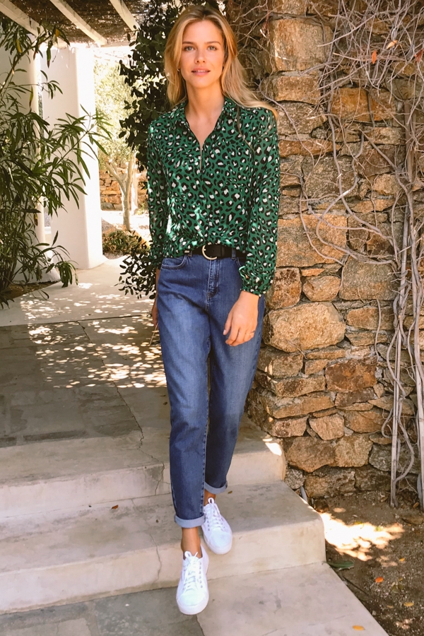 Green Leopard Print Shirt