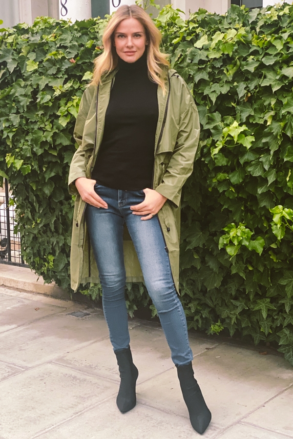 Olive Green Lightweight Zip Front Jacket
