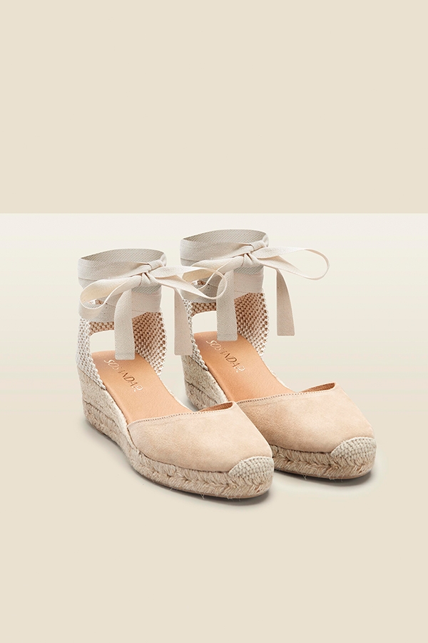 Lucia Taupe Valenciana Low Heel Wedge Espadrille