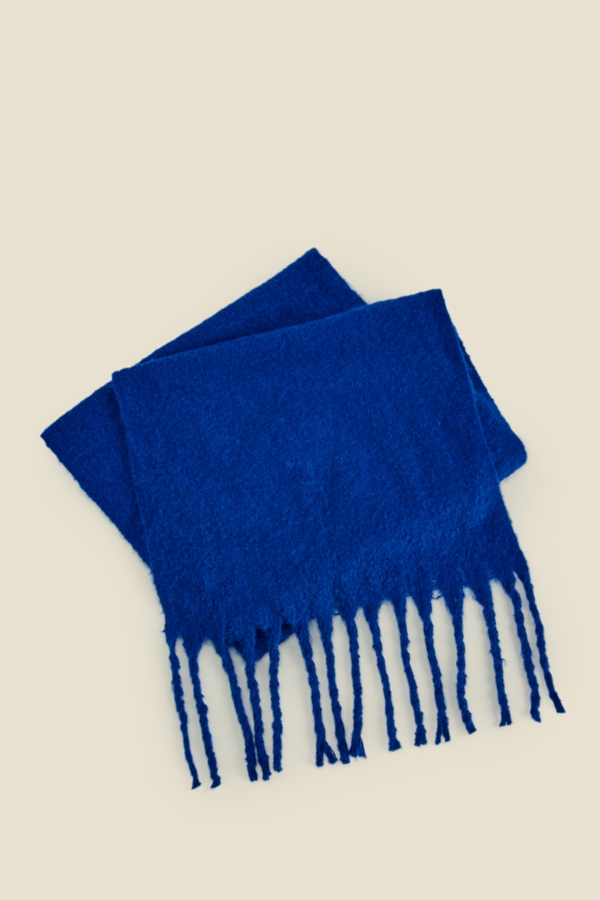 Cobalt Blue Chunky Knit Scarf