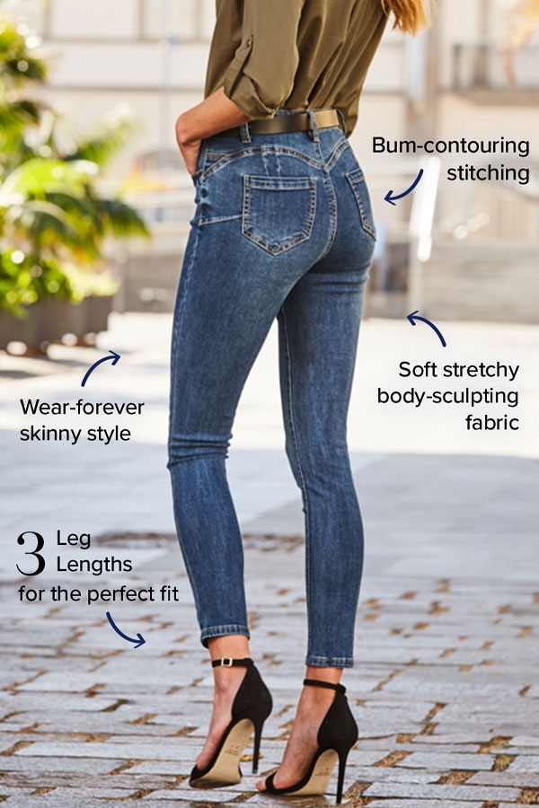 Mid Blue Sculpting Skinny Jeans