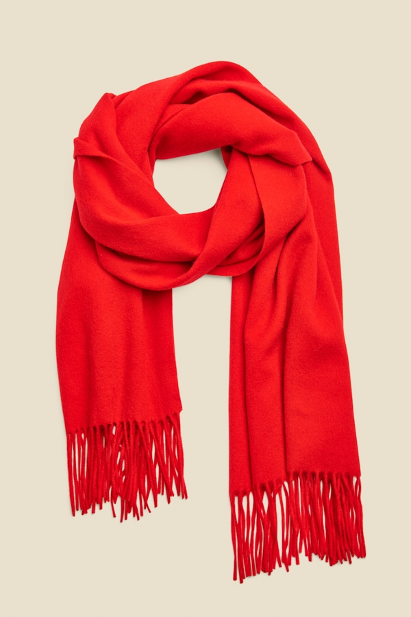Red Super Soft Wool & Cashmere Blend Scarf