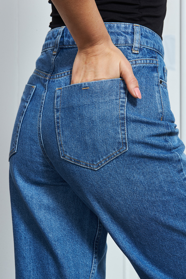 Mid Blue Denim Culotte Jeans