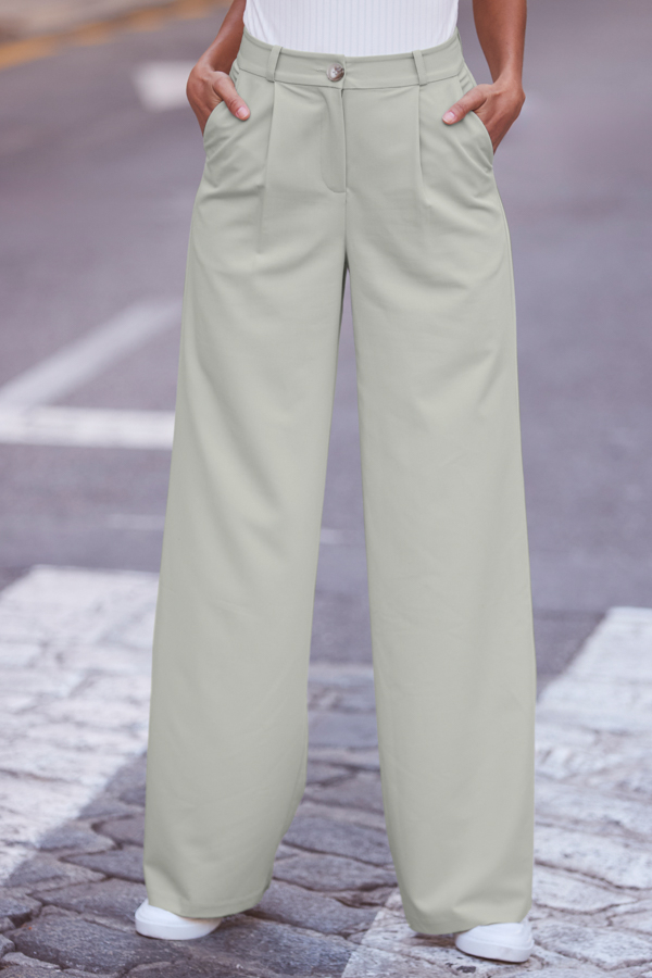 Mint Green Wide Leg Trousers