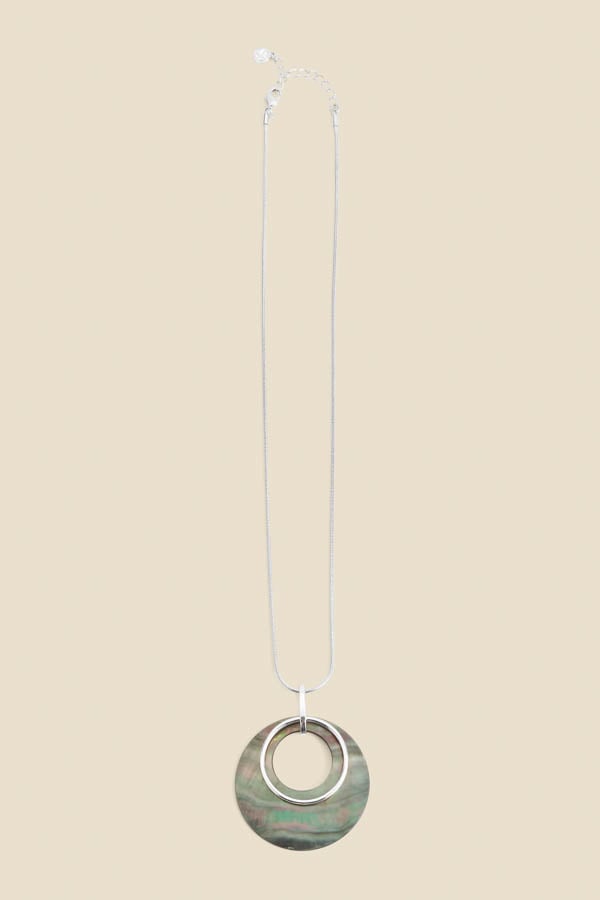 Silver Round Pendant Necklace