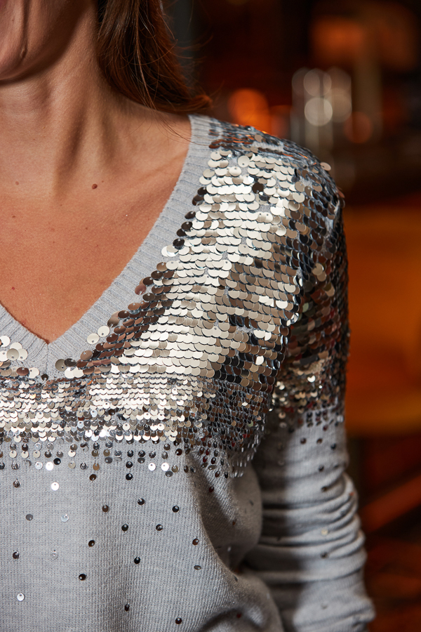 Silver Ombre Sequin Jumper