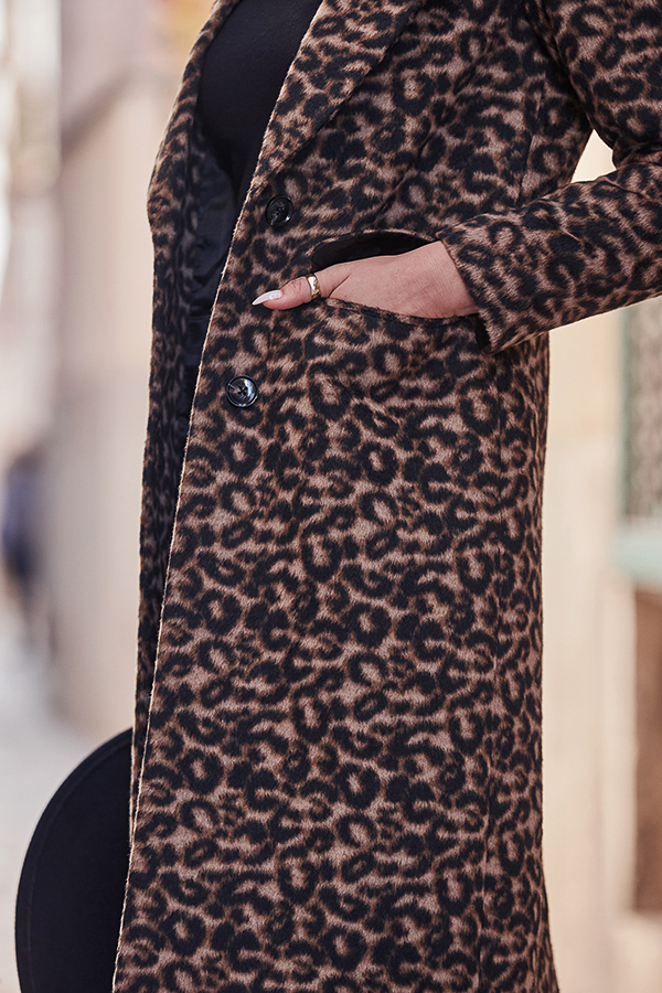 Leopard Print Premium Longline Coat