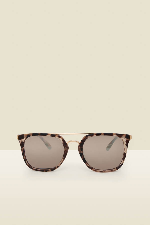 Tortoise Shell Mirrored Lens Sunglasses