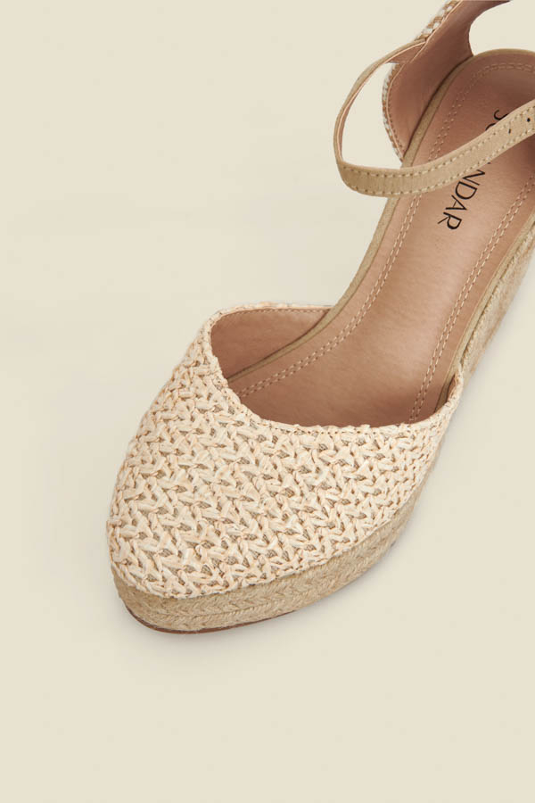 Natural Raffia Wedge Espadrille