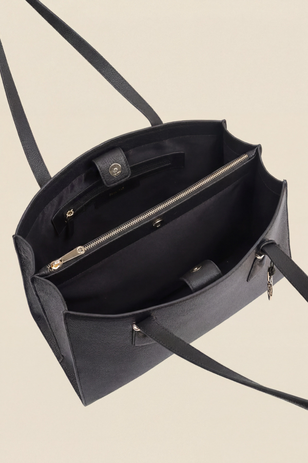Black Leather Tote Bag