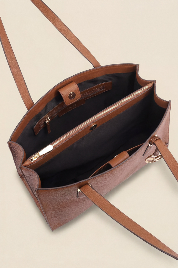 Tan Leather Tote Bag