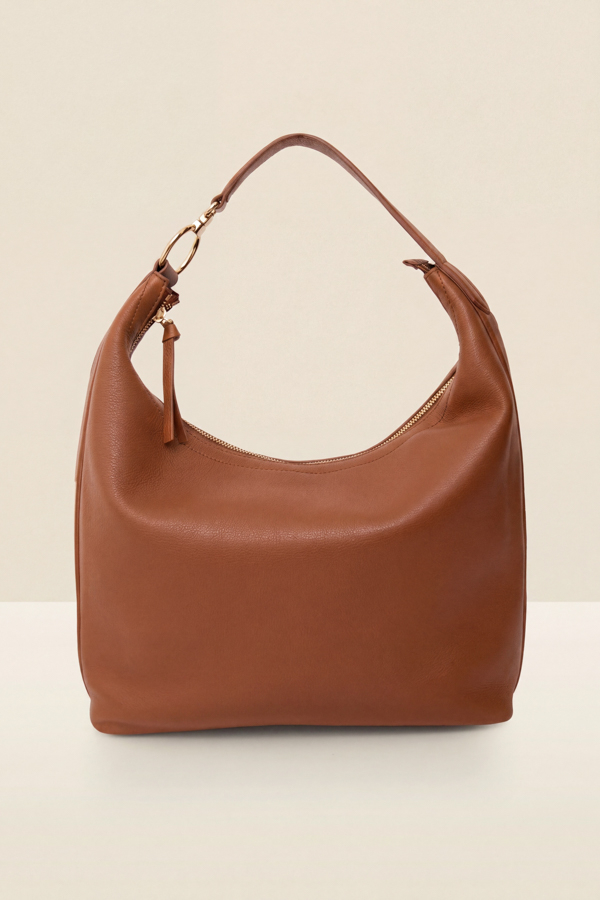Tan Leather Large Shoulder Bag