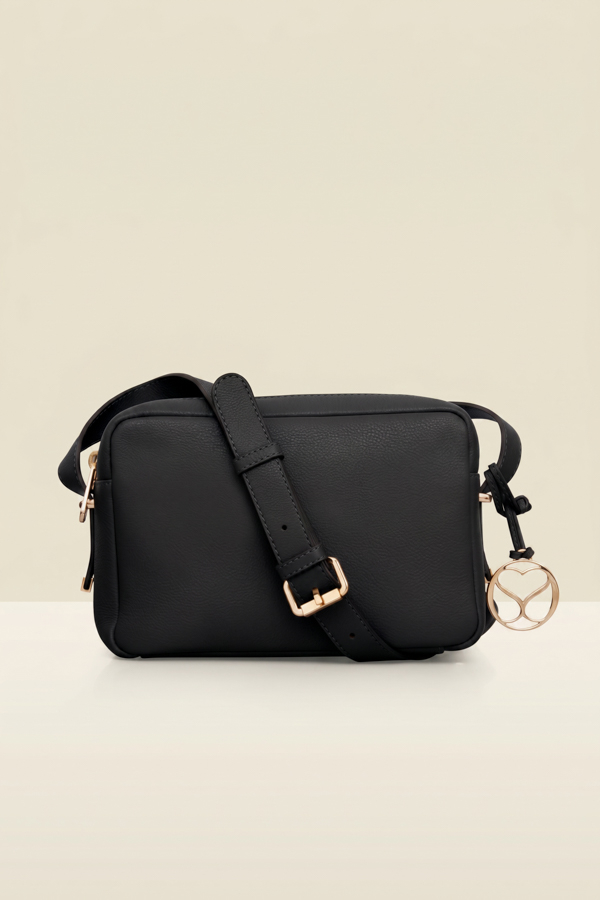 Black Leather Cross Body Bag