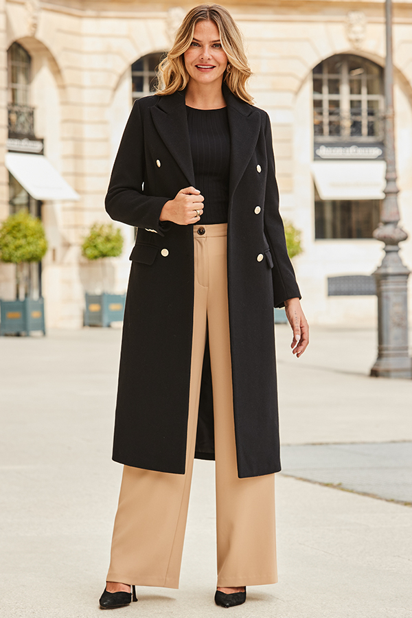 Camel High Waisted Fluid Wide Leg Trousers