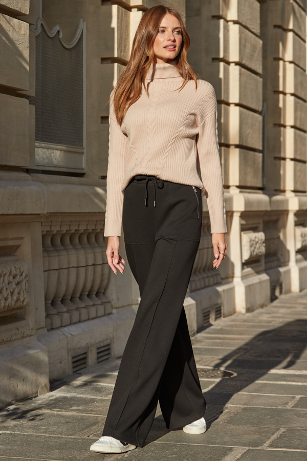 Natural Cable Knit Roll Neck Jumper