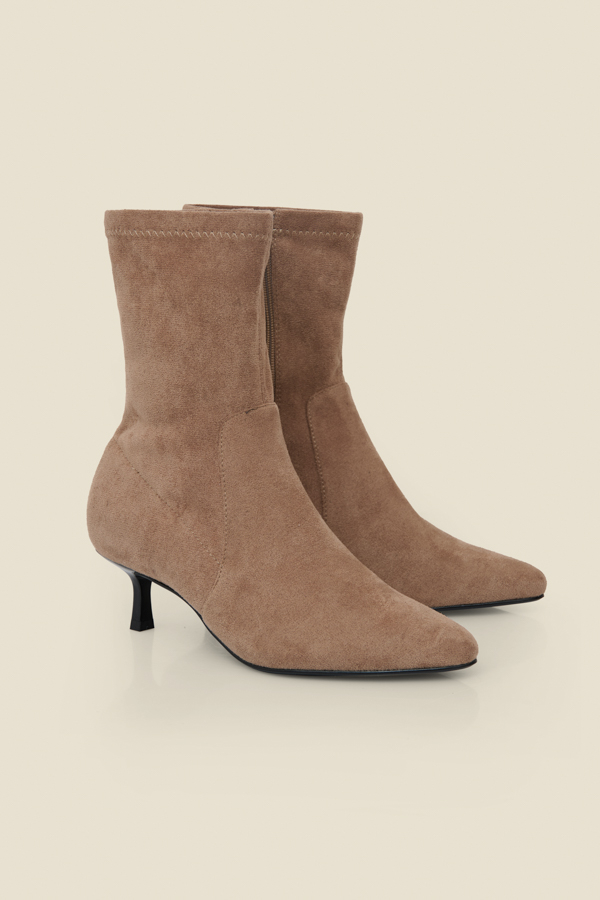 Taupe Faux Suede Ankle Boots