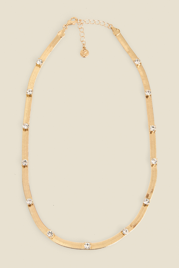 Gold Studded Slinky Necklace