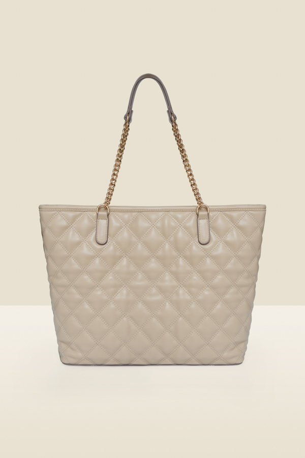 Ecru Quilted Tote Bag