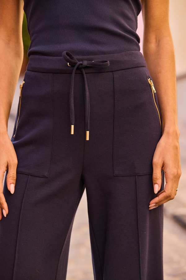 Navy Blue Super Soft Wide Leg Trousers
