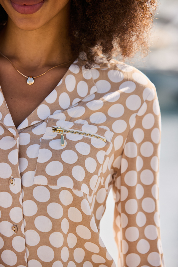 Natural Spot Print Utility Shirt