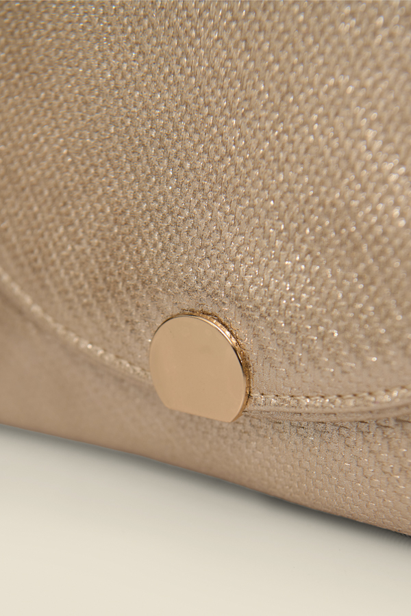 Gold Metallic Textured Clutch Bag
