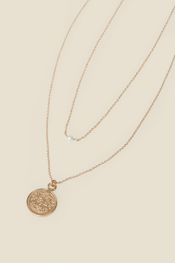Gold Charm Pendant Necklace