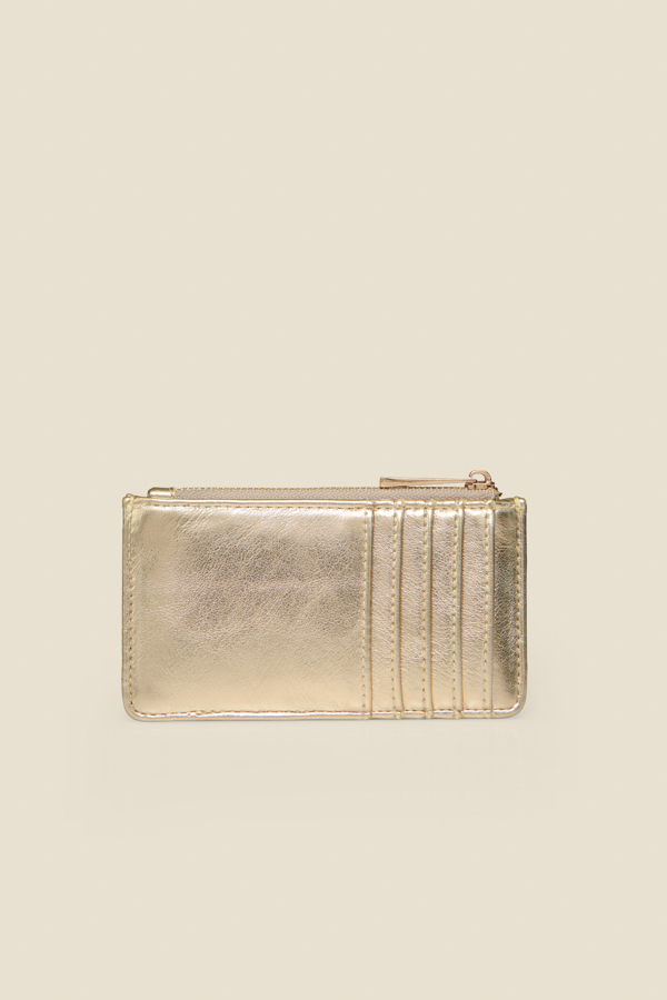 Gold Metallic Coin Purse With Card Holder