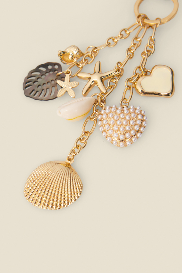 Gold Shell Detail Bag Charm