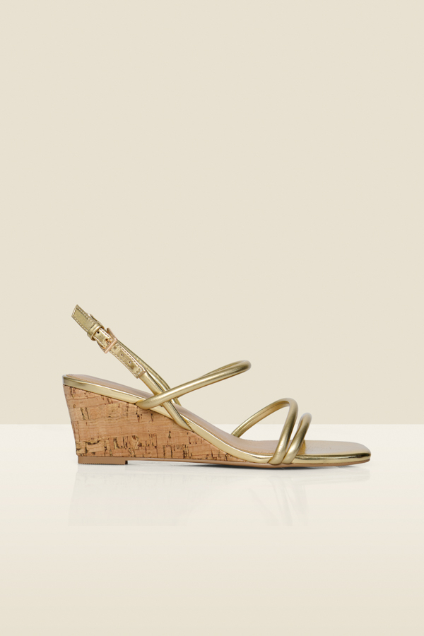 Champagne Gold Cork Wedge Espadrilles