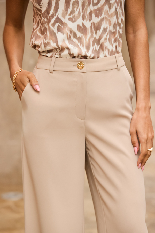 Natural Fluid Wide Leg Trousers