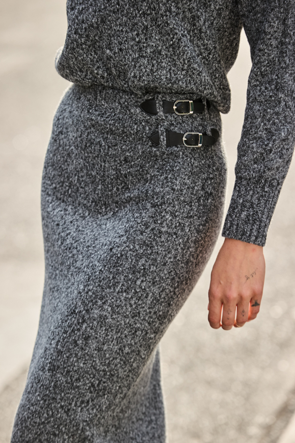 Charcoal Grey Knitted Midaxi Skirt