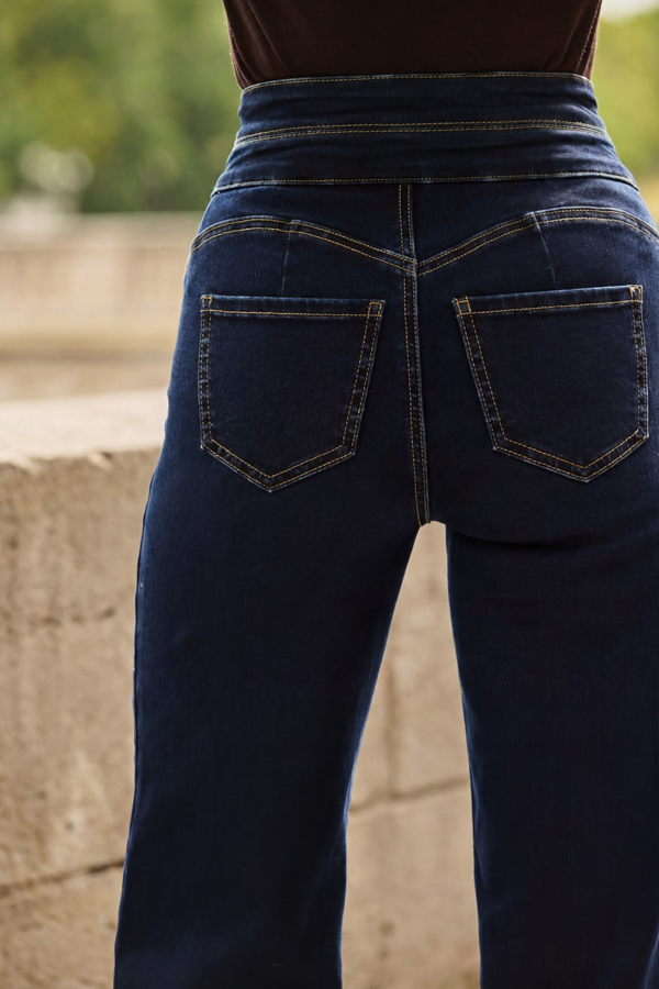 Indigo Contour Waist Wide Leg Jeans