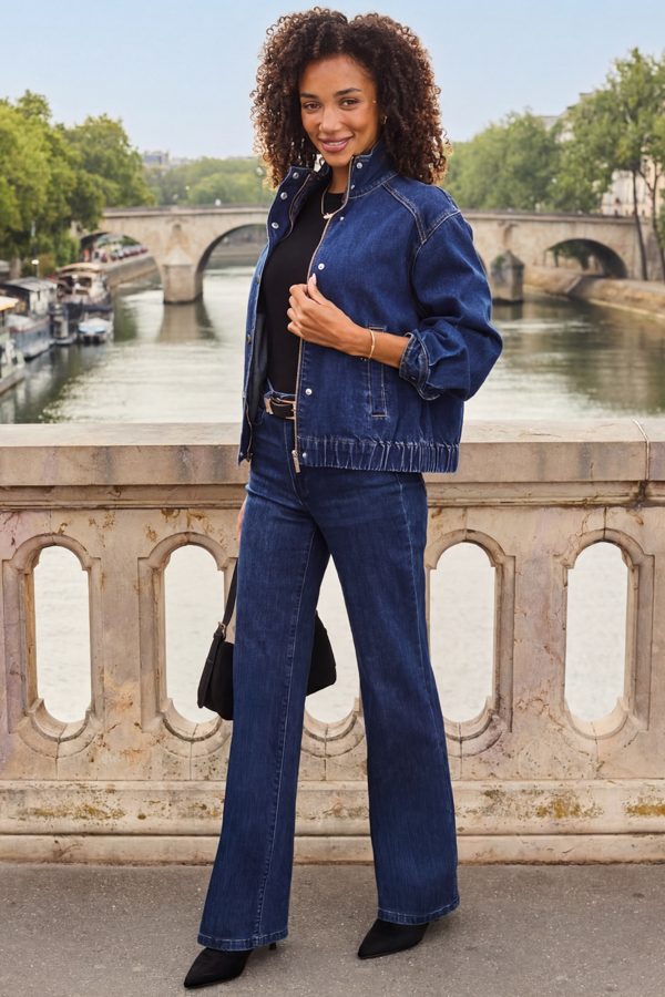 Dark Indigo Wide Leg Jeans