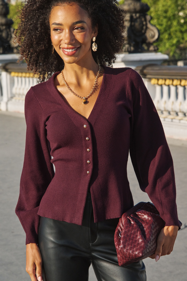 Burgundy Faux Leather Woven Clutch Bag