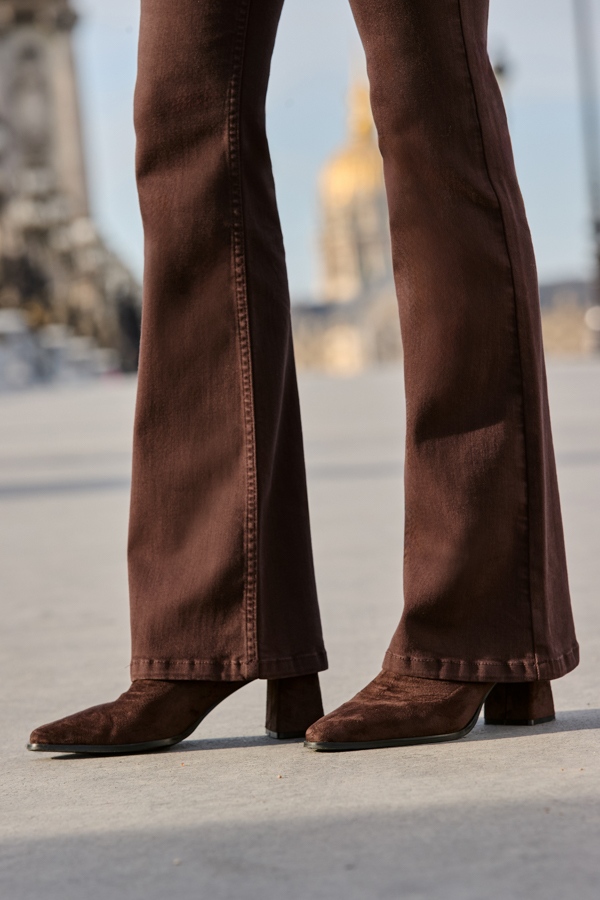 Chocolate Brown Kick Flare Jeans