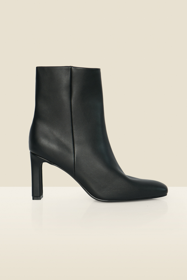 Black Thin Block Heel Ankle Boots
