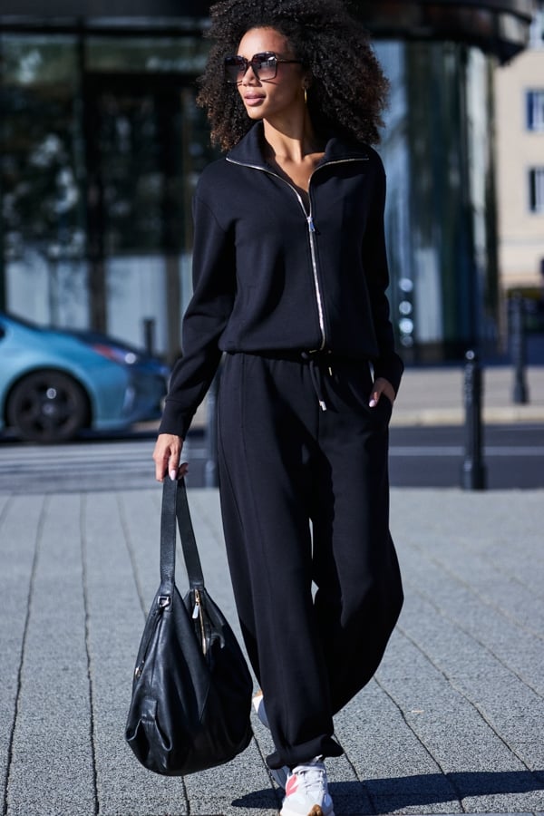 Black Soft Balloon Hem Joggers