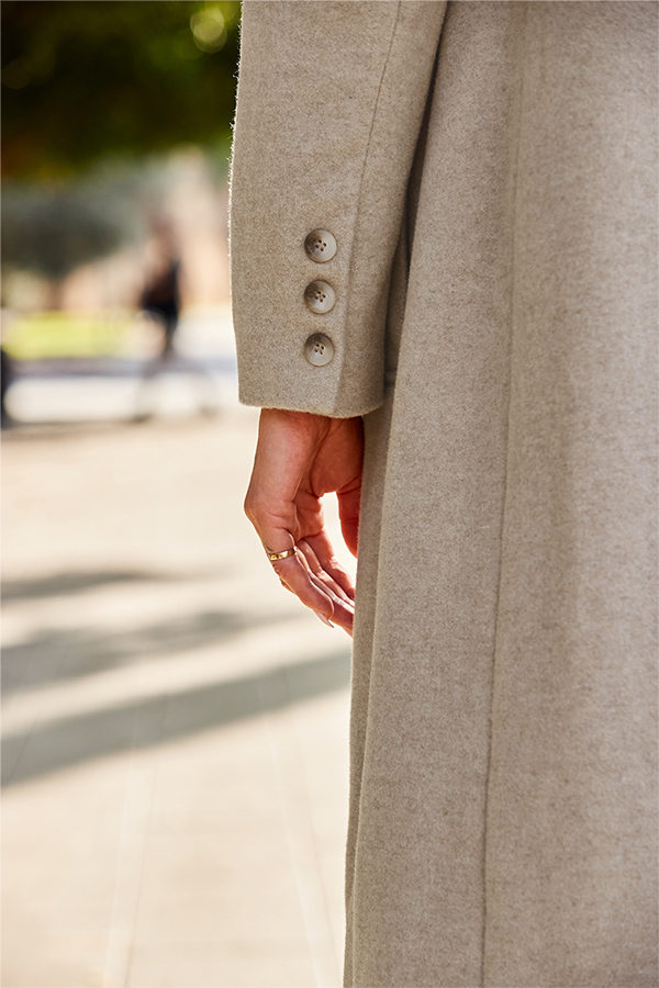 Oatmeal Premium Longline Wool Mix Coat